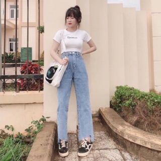 🔥set bộ quần baggy 2nut + crop rút dây