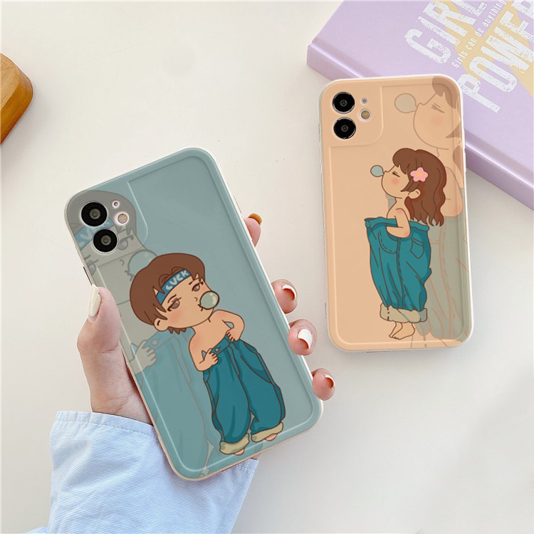 Ốp lưng iphone viền nổi bóng girl boy quần rộng 6plus/6s/6splus/7/7plus/8/8plus/x/xr/xs/11/12/pro/max/promax -Awifi Y4-5