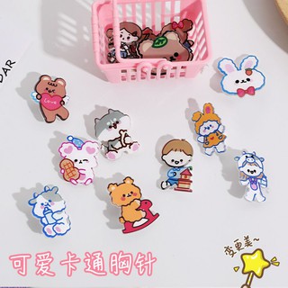 Pin cài áo/balo hình gấu dễ thương - Huy hiệu hình thỏ hot trend - Phụ kiện Pé Mèo