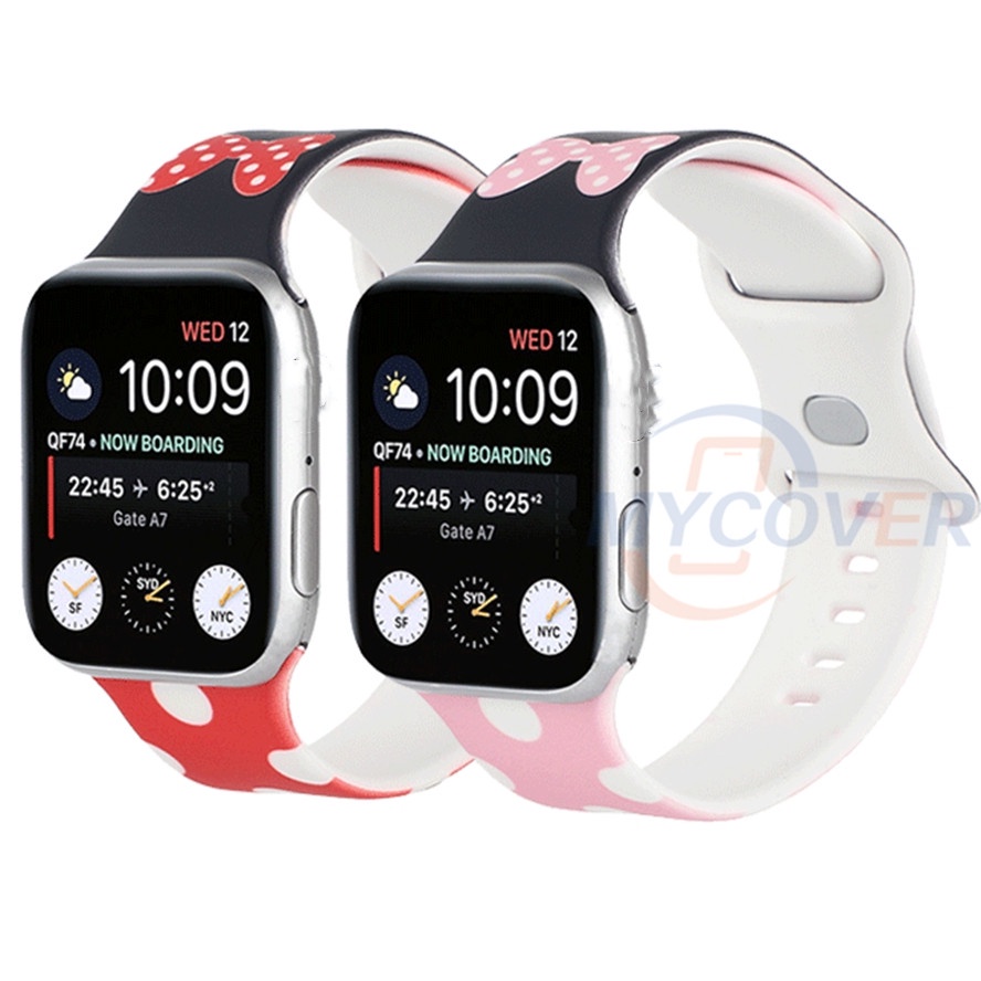 Dây Đeo Bằng Silicone Hình Bướm Cho Đồng Hồ Thông Minh Series 7 6 SE 5 4 3 2 1 Kích Thước 45mm 41mm 44mm 40mm 42mm 38mm