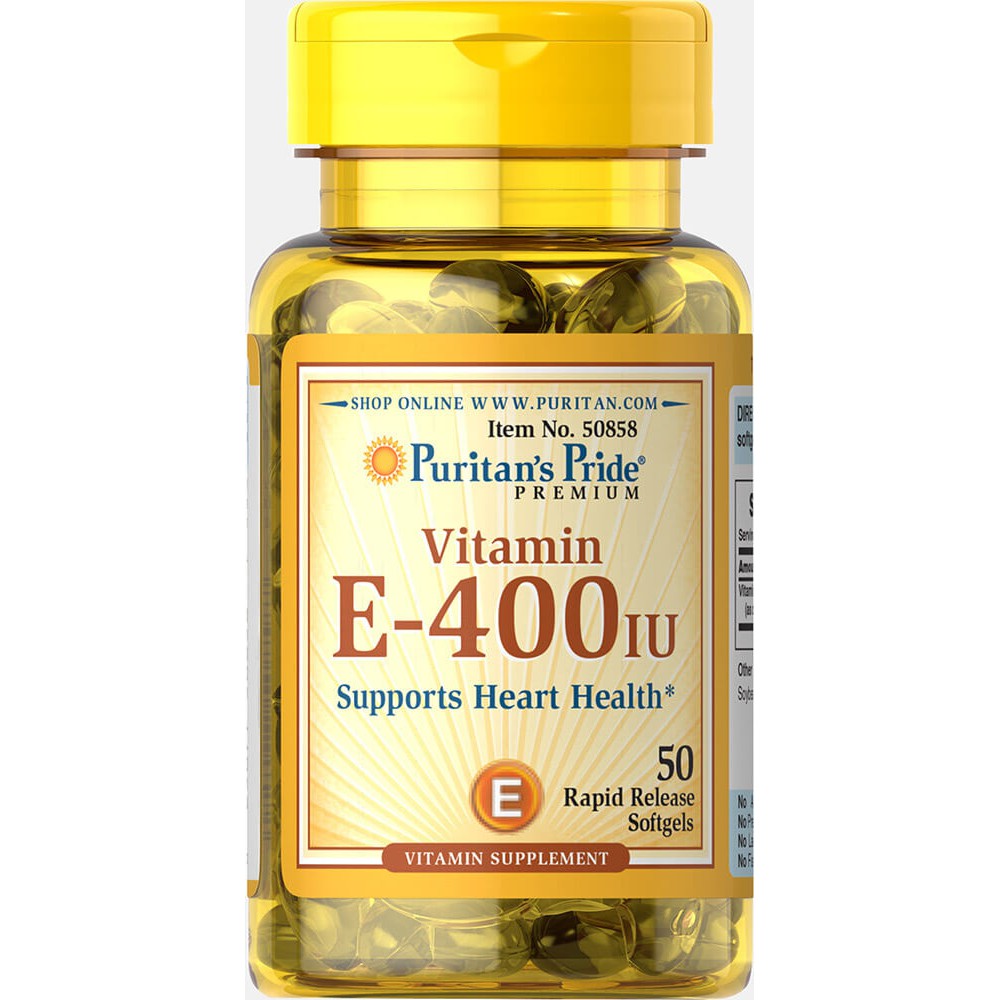 Viên uống dưỡng ẩm cho da, chống lão hóa da bổ sung Vitamin E 400 IU Puritan's Pride 50 viên