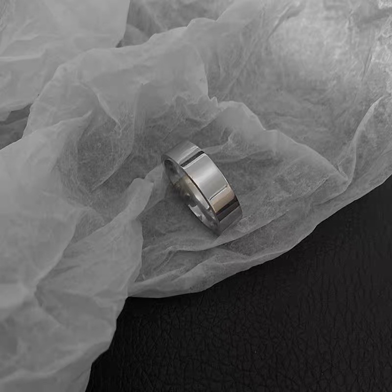 Nhẫn Nam Nữ Unisex Trơn Basic Plain Ring Asta Accessories Màu Bạc Đẹp - Nhẫn Cá Tính Titan Không Gỉ - Plain Ring To
