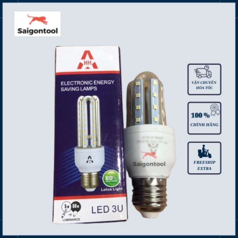Bóng đèn LED 3U 5W Siêu rẻ, siêu sáng, tiết kiệm điện cho mọi nhà - đuôi E27 - dùng để lắp đèn học, treo trong nhà