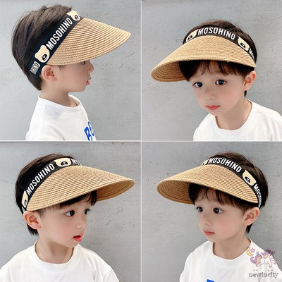 Mũ Cói Chống Tia Uv Hình Gấu Hoạt Hình Dễ Thương Phong Cách Hàn Quốc Cho Bé