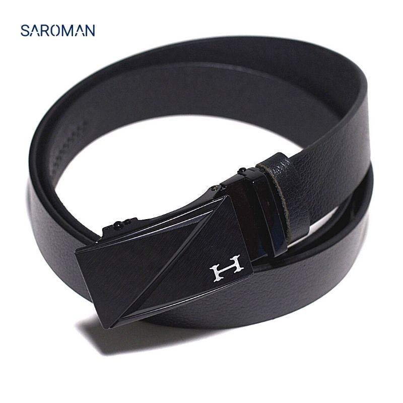 Dây Nịt Nam Cao Cấp SAROMAN SR-N07 Phong Cách Lịch Lãm Da Bò Thật