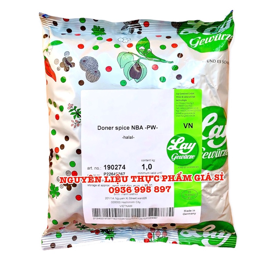 1Kg Gia vị Doner Spice NBA Đức - Gia vị ướp thịt bánh mì Doner Kebab Thổ Nhĩ Kỳ