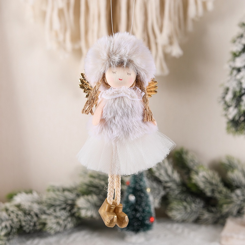 Búp Bê Thiên Thần Lông Xù Trang Trí Cây Thông Giáng Sinh