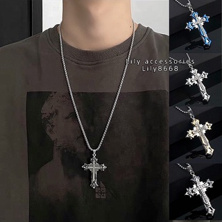 dây chuyền vòng cổ thánh giá hoa đính kim không gỉ không đen