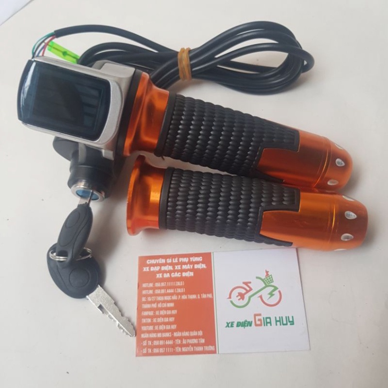 Tay Ga Báo Bình 48V Xe Đạp Điện Có Ổ khóa XE ĐIỆN HUY