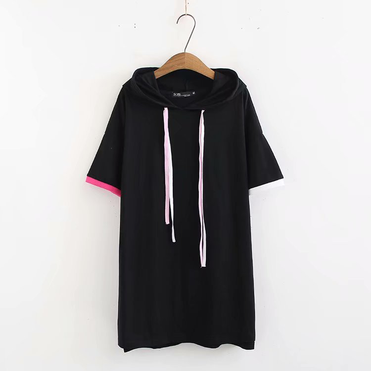 Áo giấu quần form dài có nón mặt sau in chữ