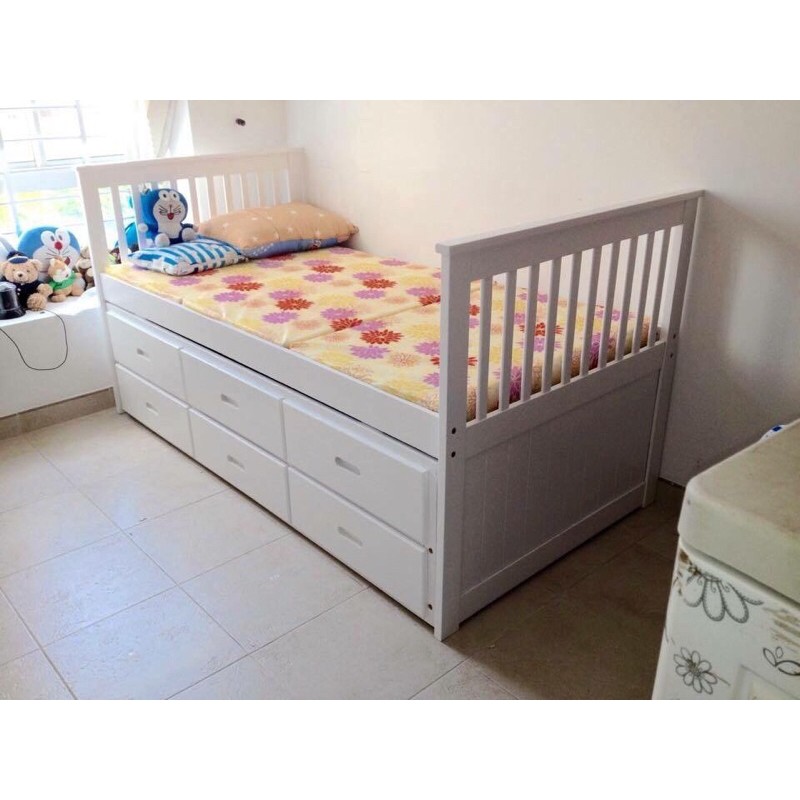 Giường Tầng 1m x 1m Kéo Sát Dất ( 3 Màu )