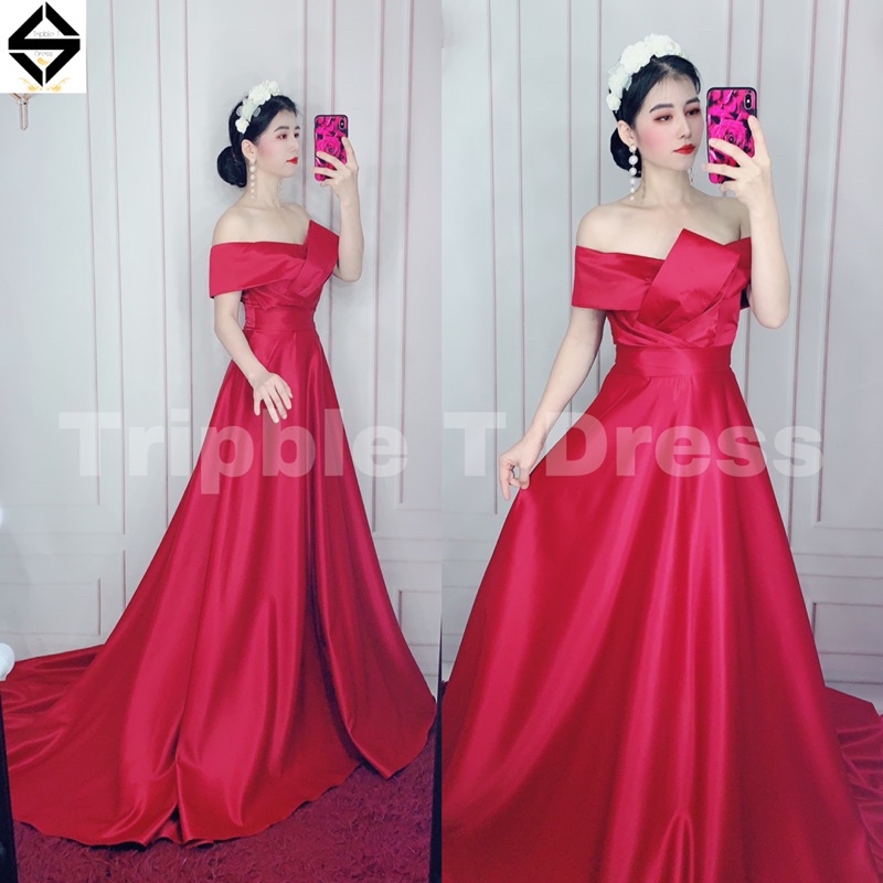 Đầm maxi mặc cô dâu cưới nhẹ nhàng siêu xinh TRIPBLE T DRESS - size S/M/L - MS176Y
