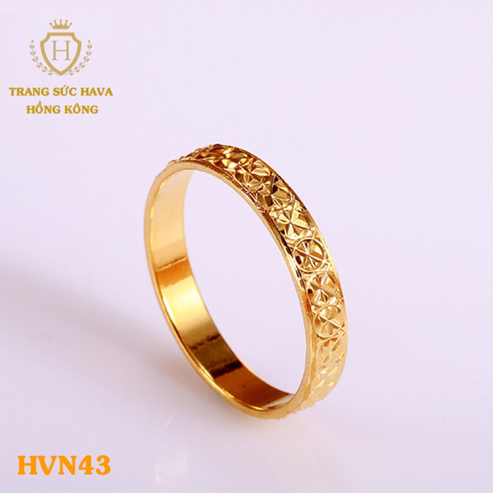 Nhẫn Nữ Trơn Xi Mạ Vàng Non Cao Cấp - Trang Sức Hava Hong Kong - HVN43