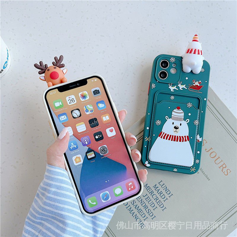 Ốp lưng Giáng Sinh nhiều mẫu mã cho điện thoại iPhone11 xr/x 8plus 12promax