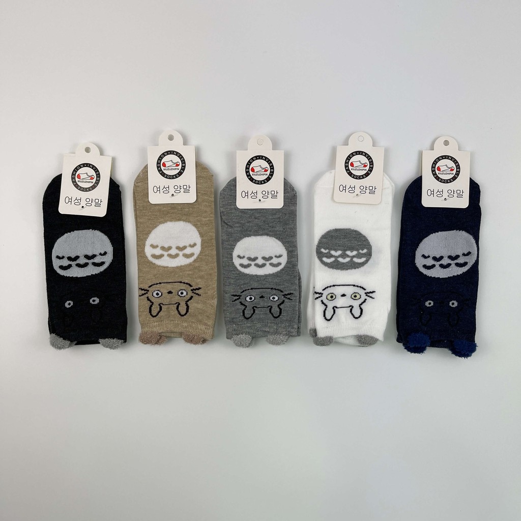 [Set 5 Đôi] Tất Nữ Cổ Ngắn Tai Gấu Phong Cách Hàn Quốc, Vớ Nữ Cổ Thấp Dễ Thương Nhiều Màu - LISU-TAIGAU-01