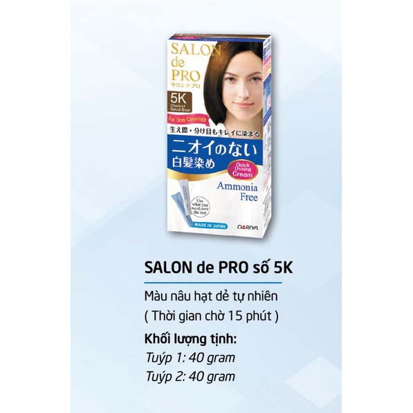 Thuốc nhuộm tóc phủ bạc Nhật Bản Salon de Pro