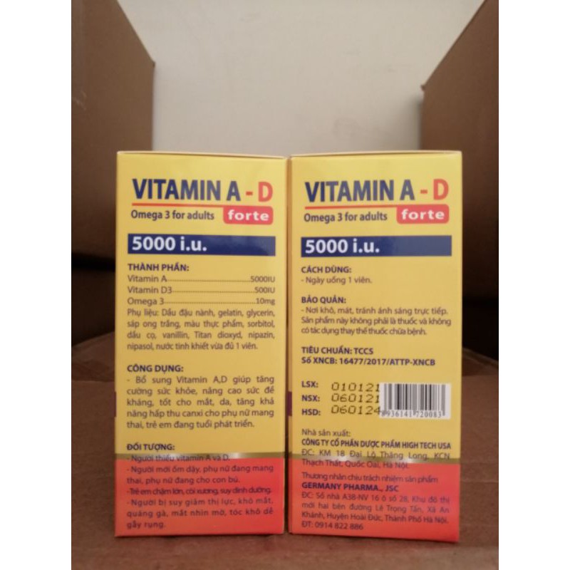 Viên Uống Vitamin A D Bổ Sung Vitamin Giảm Nguy Cơ Khô Mắt Mỏi Mắt Còi Xương Hỗ Trợ Đẹp Da Hộp 100 Viên | BigBuy360 - bigbuy360.vn