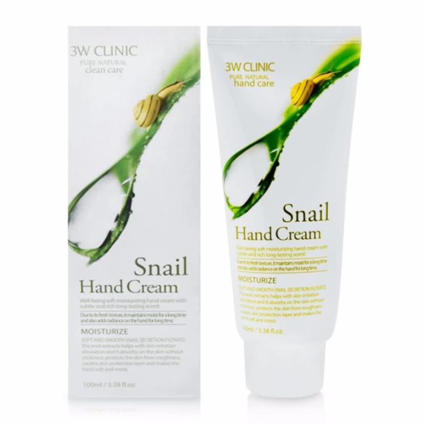 Bộ 2 Kem dưỡng da tay oliu và ốc sên 3W Clinic Hand Cream 100ml