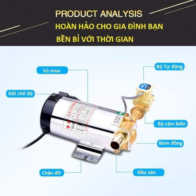 [Rẻ Vô Địch] Máy bơm tăng áp tự động đóng ngắt cho máy giặt, bình nóng lạnh, nhà wc...