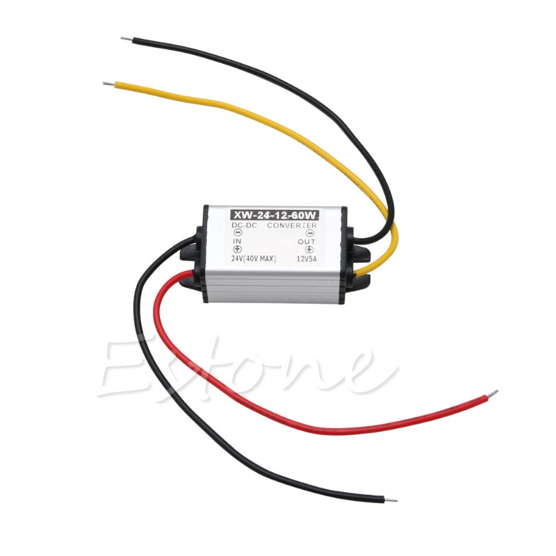 Bộ Chuyển Đổi Nguồn Điện DC 24V Sang DC 12V 5A 60W Chống Thấm Nước Cho Xe Hơi Xe Tải