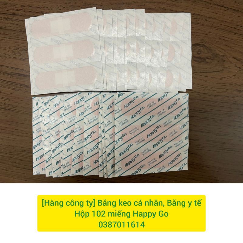 [Hàng công ty] URGO/ Băng keo cá nhân Happy Gỗ hộp 102 miếng