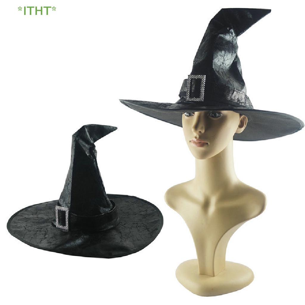 Mũ Phù Thủy Bằng Da Hóa Trang Halloween Mới