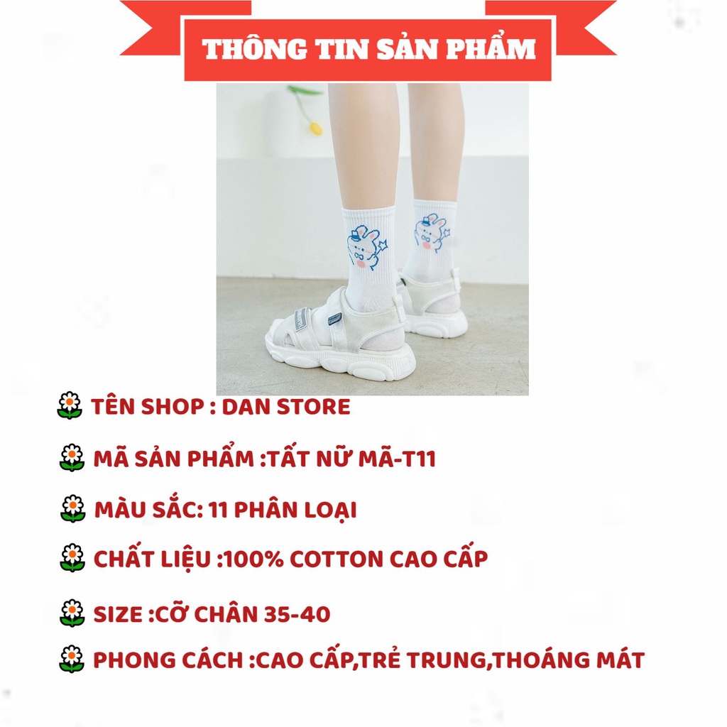 Tất nữ  TẶNG QUÀTất Nữ Đẹp cotton Cổ Cao Phong Cách Vintage Hàn Quốc MÃ T11