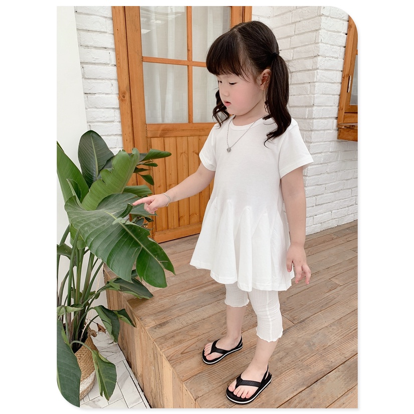 QL7 Size90-130 (9-25kg) Quần legging bé gái (trơn lửng, co giãn 100% cotton Thời trang trẻ Em hàng quảng châu