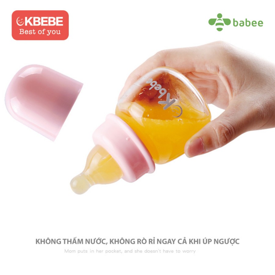 Bình sữa Ckbebe cổ hẹp núm mềm, Bình Sữa cho bé Sơ Sinh 50ml, bình bú uống nước cho bé