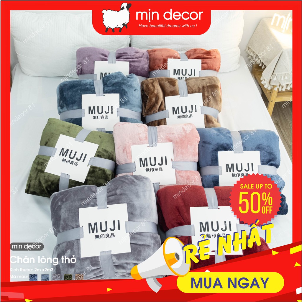 Chăn Lông Thỏ ☀️FREESHIP☀️  Lông Tuyết Muji ULTIMATE BLANKET - Loại Hè Thu Đông Cao Cấp