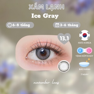 Kính Áp Tròng màu xám lạnh ICE GRAY viền bo tròn