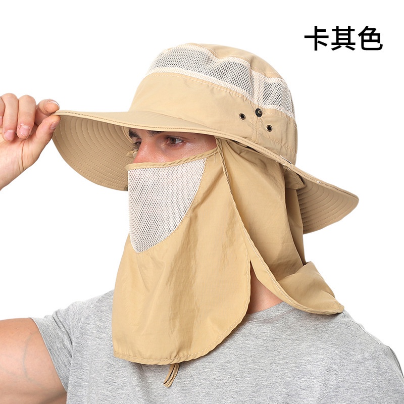 Mũ Vành Tròn Chống Nắng Chống Thấm Nước Khô Nhanh Có Vỏ Bọc Mặt Và Cổ Dành Cho Nam Nữ Khi Đi Câu Cá/Câu Cá