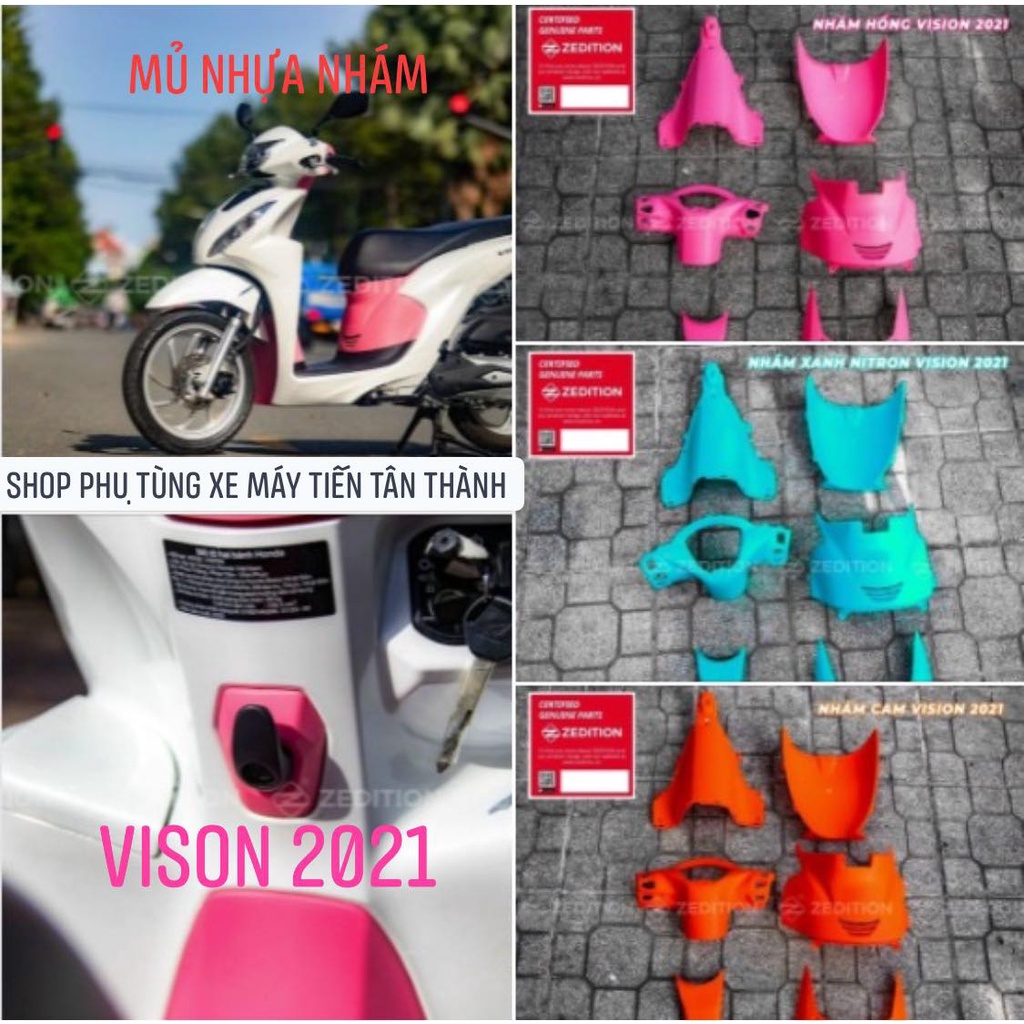 BỘ FULL 6 MÓN MỦ NHỰA NHÁM VISION 2021 panvaroi màu cam  hồng , vàng  , trắng ,  xanh ngọc bích đỏ