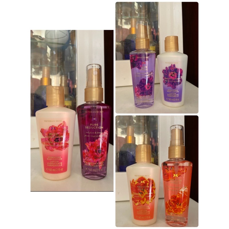 SET 2 CHAI VICTORIA SECRET XỊT THƠM + LOTION LOVE SPELL, PURE SEDUCTION, PASSION STRUCK | Thế Giới Skin Care