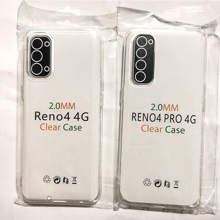Ốp lưng Oppo Reno 4 Pro/ Reno 4 - Silicon dẻo trong suốt- Loại dày lâu ố vàng