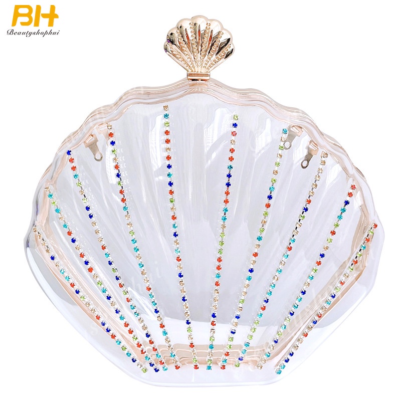 Túi Đeo Chéo Trong Suốt Đính Hạt Thời Trang Cho Nữ