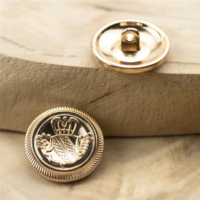 10 cái / lốc Thiết kế vương miện bằng kim loại phong cách Nút vàng cho áo khoác Nút phụ kiện may Nút trang trí cho quần áo