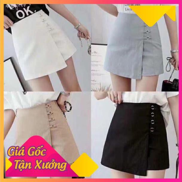 QUẦN VÁY CẠP CAO CHẤT TUYẾT MƯA KHÔNG NHĂN KHÔNG XÙ LÔNG SHORT NỮ THỜI TRANG BANAMO FASHION QUẦN VÁY 4 KHUYÊN 634