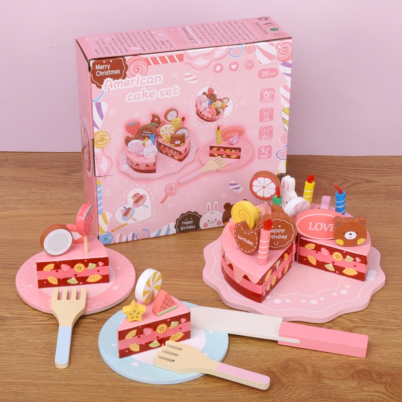 Bộ đồ chơi tổng hợp các loại bánh sinh nhật gỗ cao cấp TOYSTORE đồ chơi bánh sinh nhật gỗ quà tặng cho bé