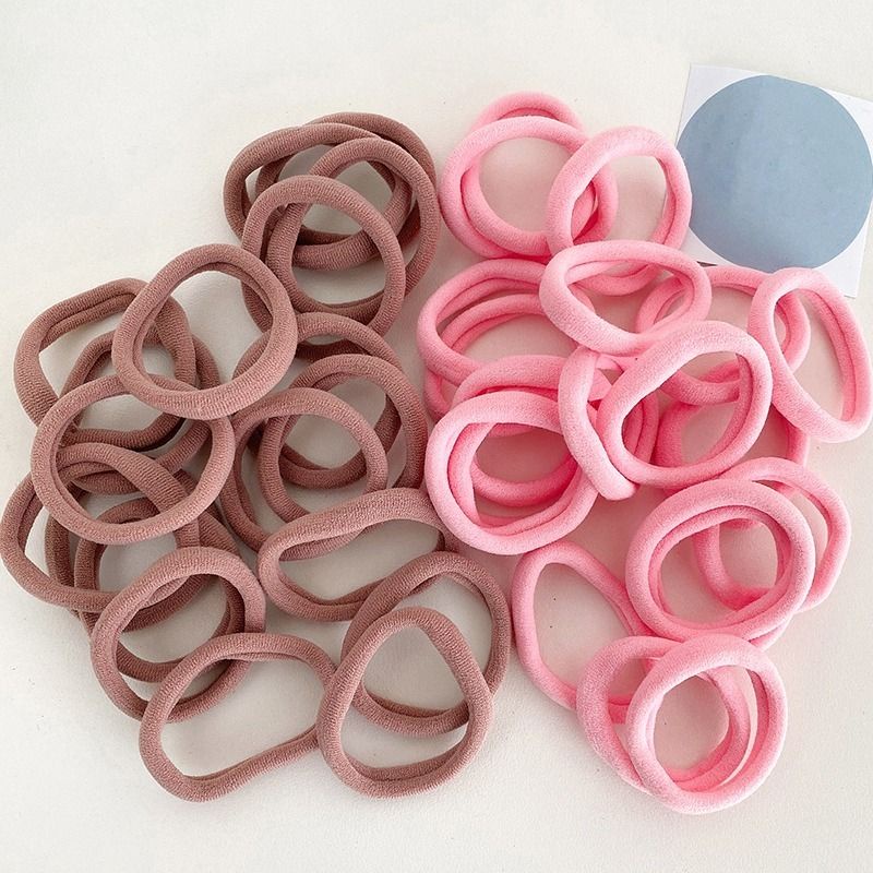 Combo 50 Dây Buộc Tóc Nhiều Màu Kèm Túi Zip - Co Giãn Tốt- Màu Trơn Xinh Xắn