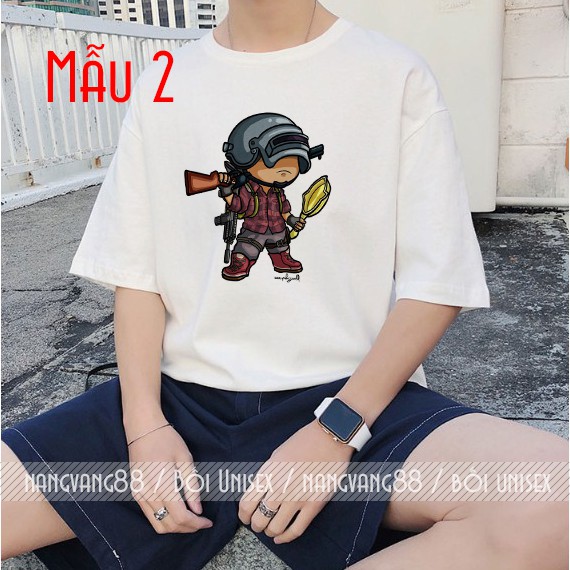 Áo Thun Nam nữ [ PUBG CHIBI Dễ Thương ] Unisex Tay Lỡ