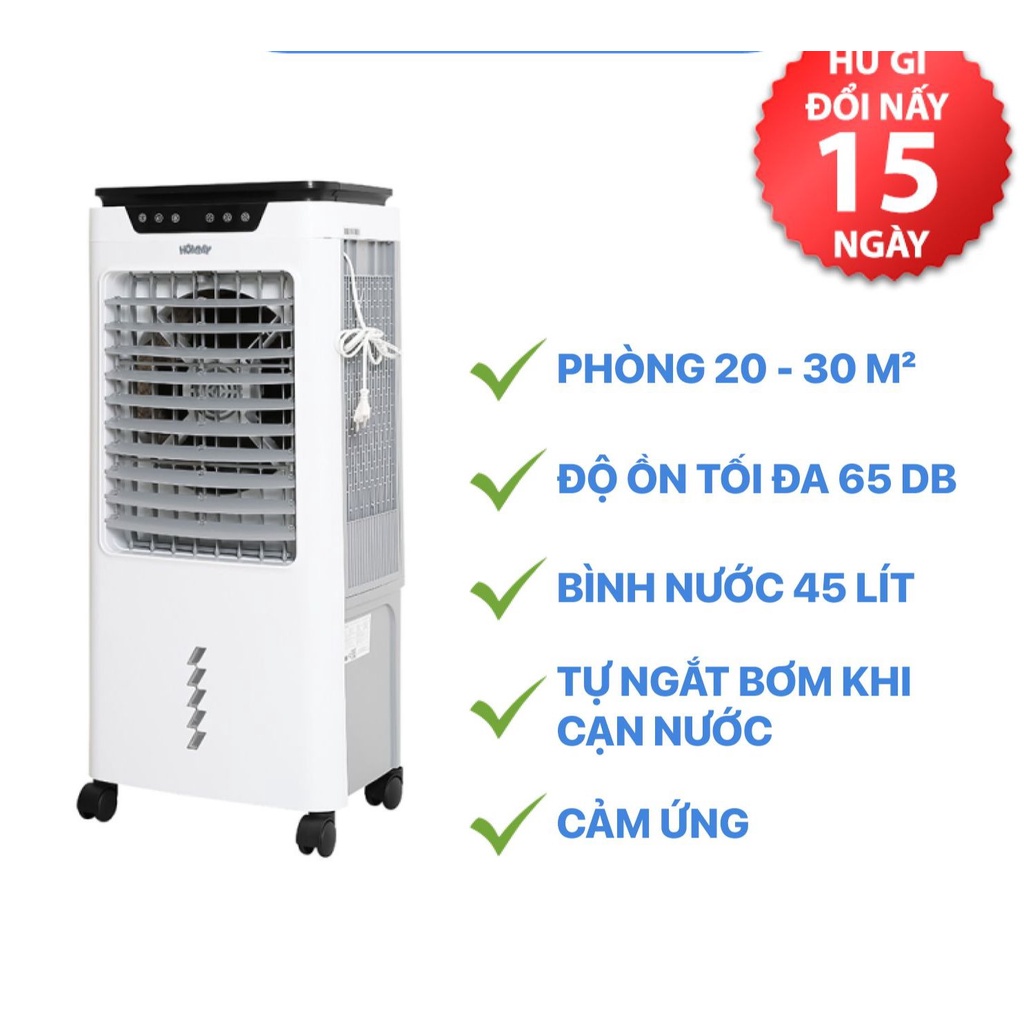 Quạt điều hòa hơi nước làm mát Hommy RPD-80 Công suất 130W, Bình nước 45 lít, Bảo hành 12 tháng