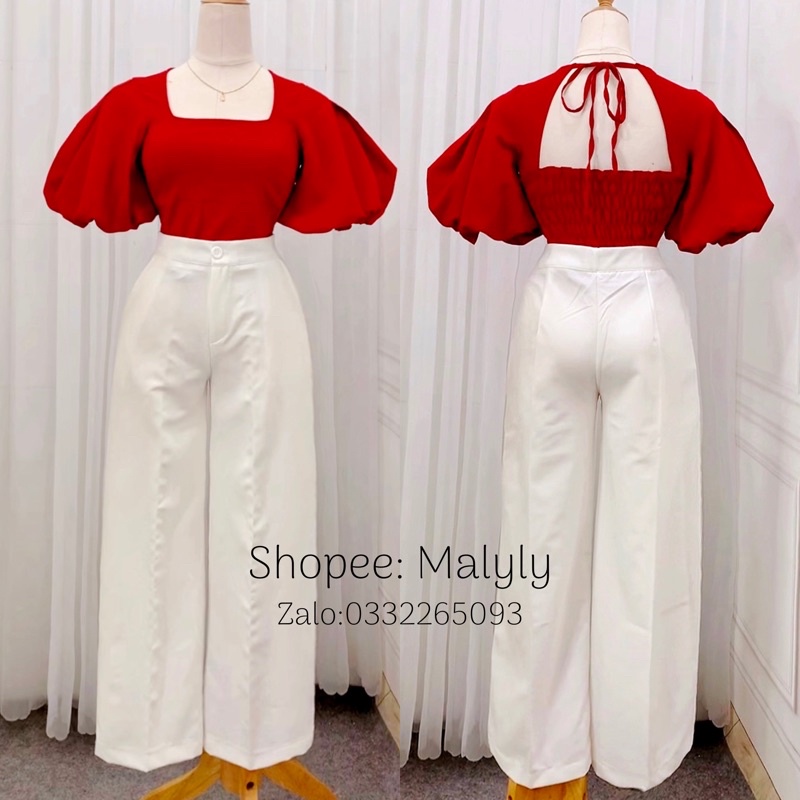 [ MÃ 330 ] ÁO TIỂU THƯ TAY PHỒNG THẮT NƠ SAU ( ẢNH SHOP CHỤP )