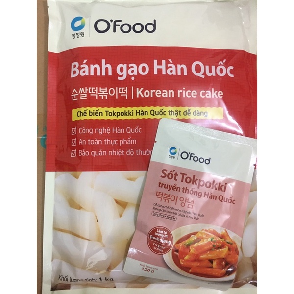 [KÈM SỐT] Combo bánh gạo Hàn Quốc O’food (gói 1kg) và sốt Tokpokki