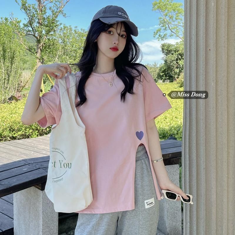 B&G Áo Thun Tay Ngắn Dáng Rộng Chất Liệu Cotton Phong Cách Hàn Quốc 2022 Thời Trang Cho Nữ Áo phông Nữ JL-TX-151