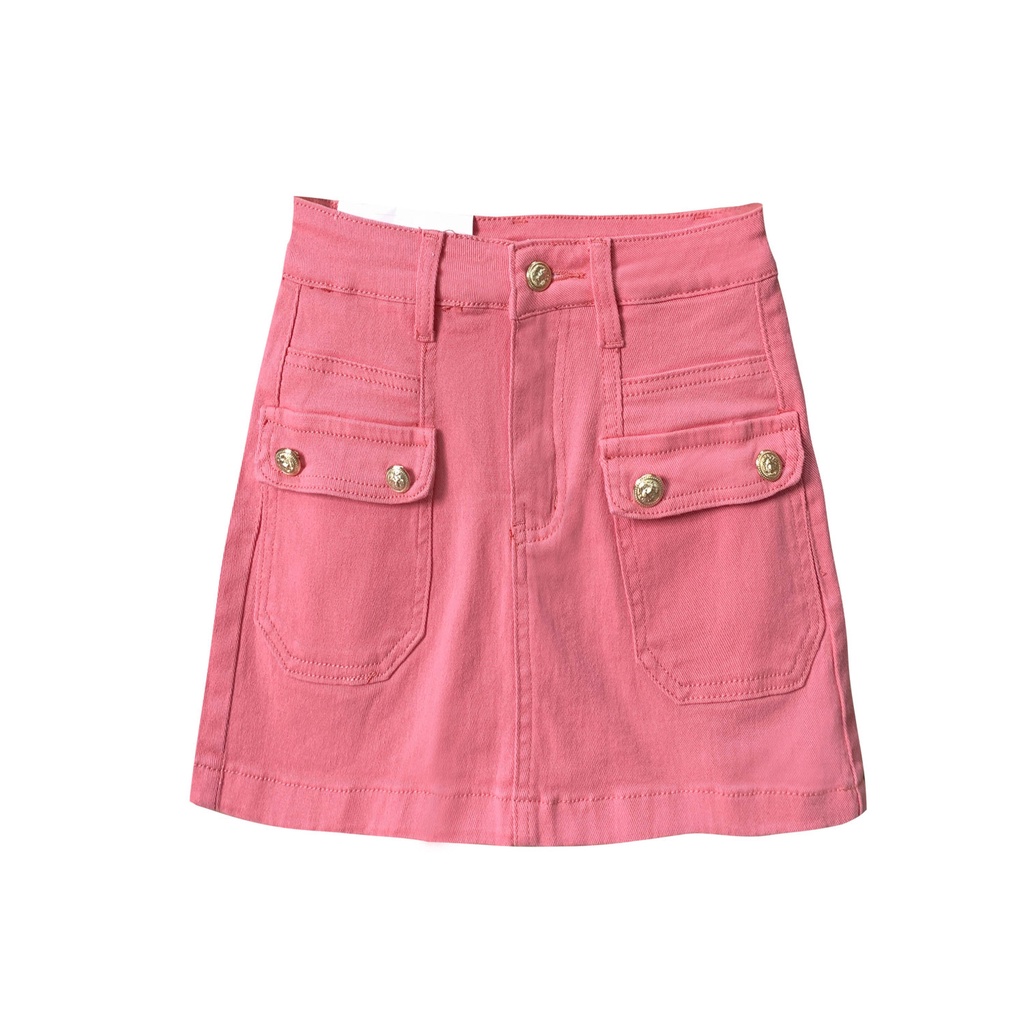 Chân Váy Denim Chữ A Lưng Cao Có Túi Thiết Kế Mới Thời Trang Mùa Hè Theo Phong Cách Hàn Quốc Cho