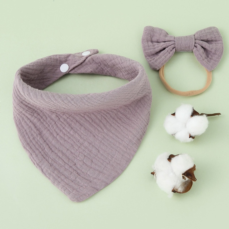 Yếm Ăn Cotton Mềm Mại Hình Tam Giác Thắt Nơ Dành Cho Bé