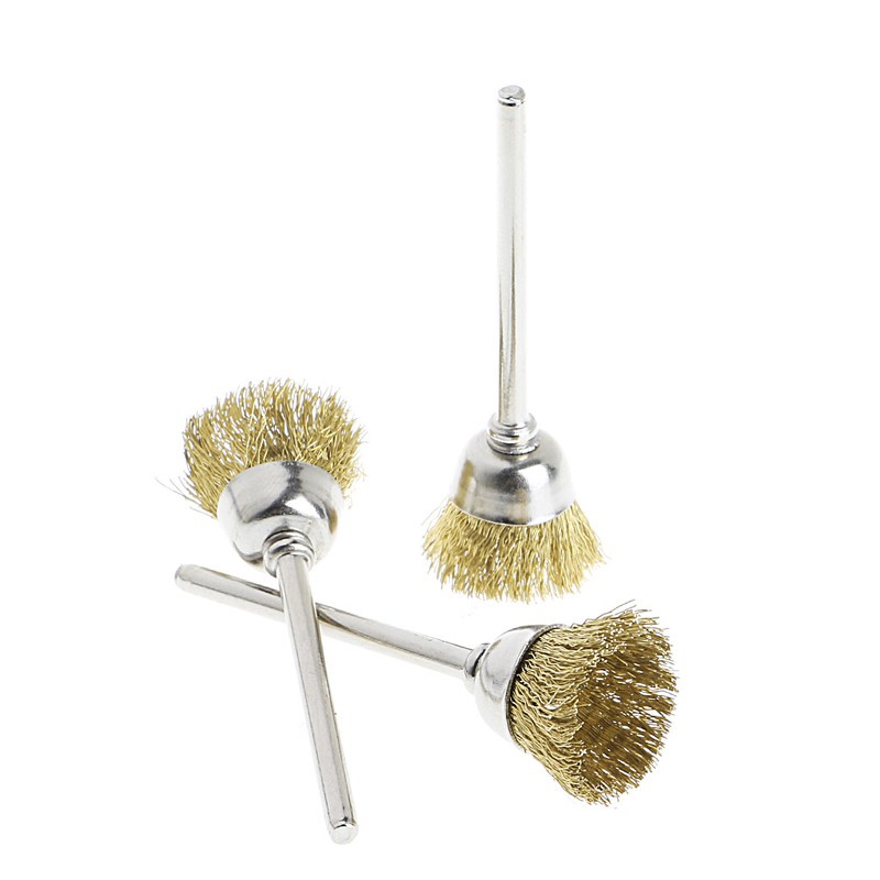 Set 9 đầu cọ dây bằng đồng dùng đánh bóng dành cho máy khoan điện xoay