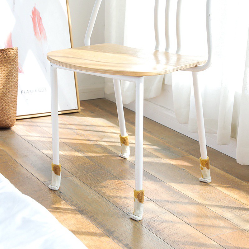 Set 4 vỏ bọc chân bàn ghế đồ nội thất SUPO DEPOT chống trượt không gây tiếng ồn kiểu dáng chân mèo đáng yêu