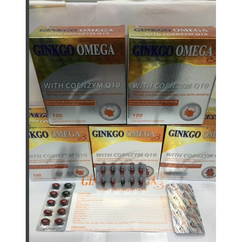 Ginkgo Omega 3 viên uống hoạt huyết dưỡng não hộp 100 viên
